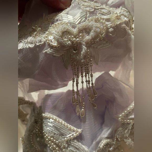Wedding Dress, White, Satin and heavily beaded. - Picture 2 of 5